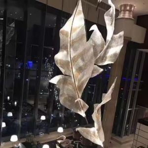 Quality Customised Leaf Shape Pendant Light Creative Personalised Crystal Large Chandelier for sale