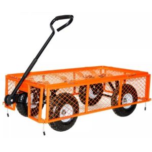 China Customized Wooden Mesh Cart / Wagon / Four Wheel Cart for Customer Requirements on sale