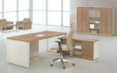 modern office wooden manager desk furniture in warehouse