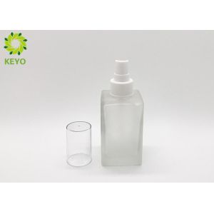 Square Empty Glass Face Mist Bottle 100ml Clear / Frosted Type Optional