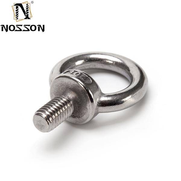GB Standard Marine Grade Galvanized Stainless Steel Lifting Ring Threaded Eyebolt 1/4" 20 x 1"" ISO Round Head Style