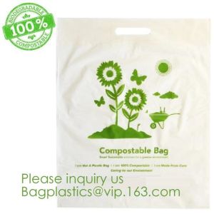 China Cornstarch Biodegradable Compostable Bags PLA PBAT BIO BAGS, BIO SACKS, Handle Handy Bags, Singlet Sacks, Vest Carrier on sale