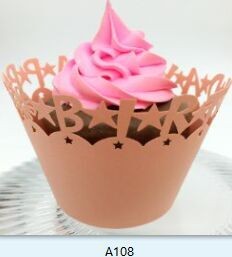 China baby pink Paper Cupcake Wrappers on sale