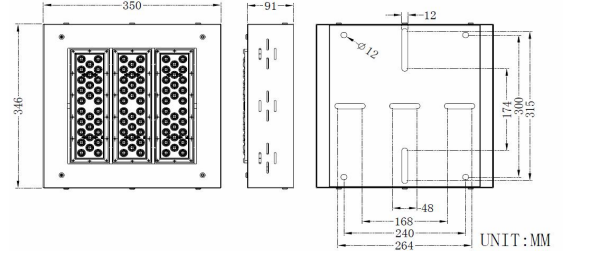 Waterproof IP 67 150W LED Canopy Light Fixtures AC 100 Volt - 240V