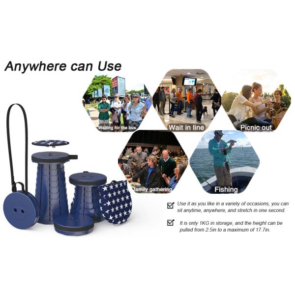 Portable Telescoping Stool Collapsable Stool Retractable Stool Portable Folding Stool Camping Stool