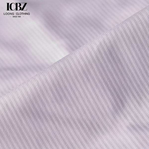 Men's Long-sleeved White Striped Shirt No-iron end Japanese Casual Slim-fit Suit Shirt