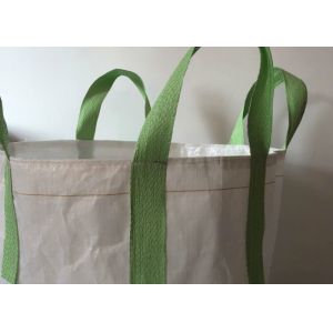Green Lifting 1 Ton Storage Bags , Large Reinforce Woven Jumbo Bags