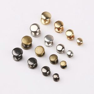 7mm silver/gold/brass high quality Metal Leather Belt double snap cap rivet