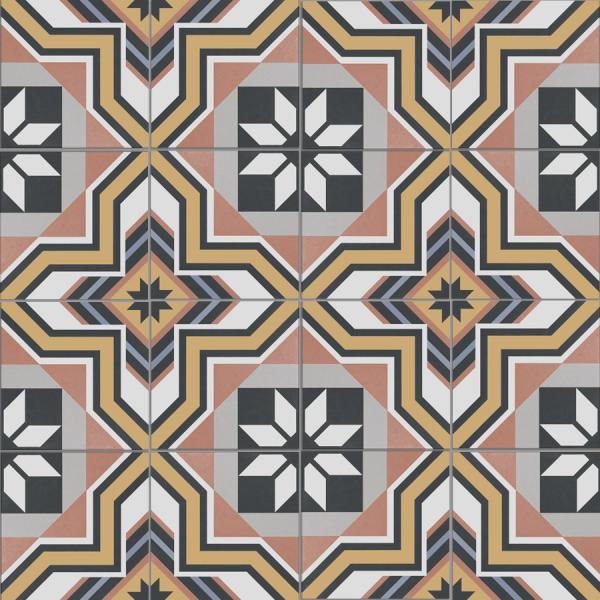 25x25cm Yellow Pink Ceramic Rustic Tile for Bathroom Kitchen Floor