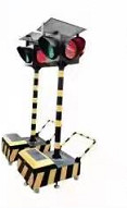 Mobile IP68 Solar Traffic Light 8000mcd Poly carbonate For Road Safety
