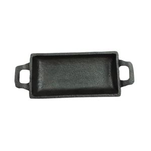 Double Handle Cast Iron Frying Pan 15.3*7.7cm Rectangular Deep Frying Pan