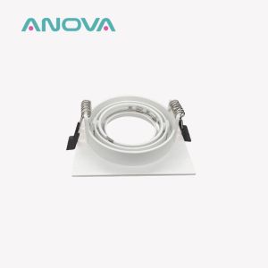 Commercial Square Recessed Spotlight Frame with 20° Tilt and Rotating Housing