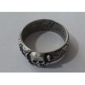 Memorialized Souvenir Badges Metal Ring With Pewter , Antique Silver