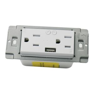 2 Gang Smart Wall Socket 120V With 2.1A USB Port US Standard