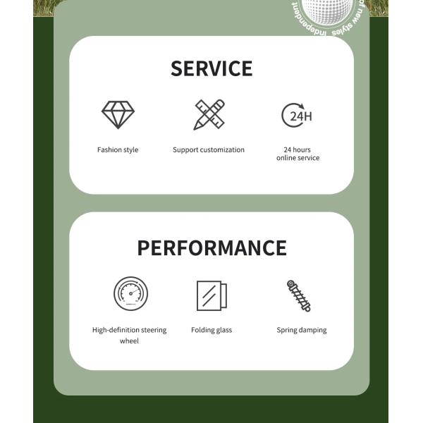 Off Road Club Car with Rear Hub Motor 6 Passenger 5KW Electric Hunting Golf Cart