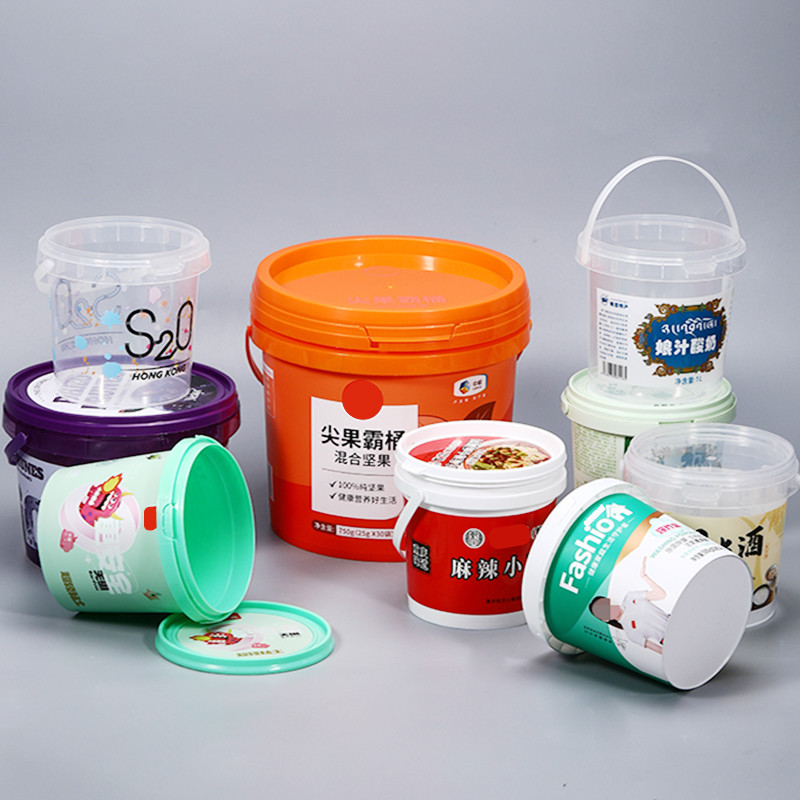 Sample Supplied Food Grade IML Customized PP Plastic Ice Cream Bucket With Lid