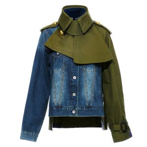 China QUICK DRY Winter Use Women's Fashion Jacket High Street Contrast Women's Quilted Denim Jackets on sale