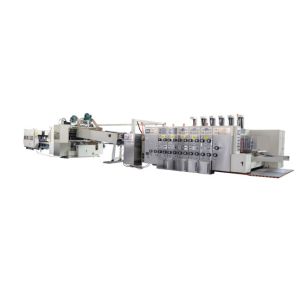 automatic carton box printing slotting die cutting folding gluing machine