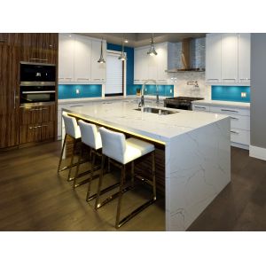30mm Island Kitchen Artificial White Stone Benchtop
