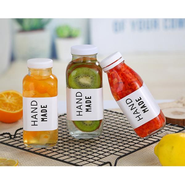 Clear / Frosted Tough Glass Beverage Bottle Reusable Tight Seal Eco Friendly