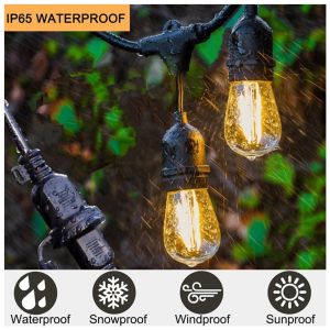S14 LED String Lights E27 Retro Edison Filament Bulb Christmas Decoration Patio