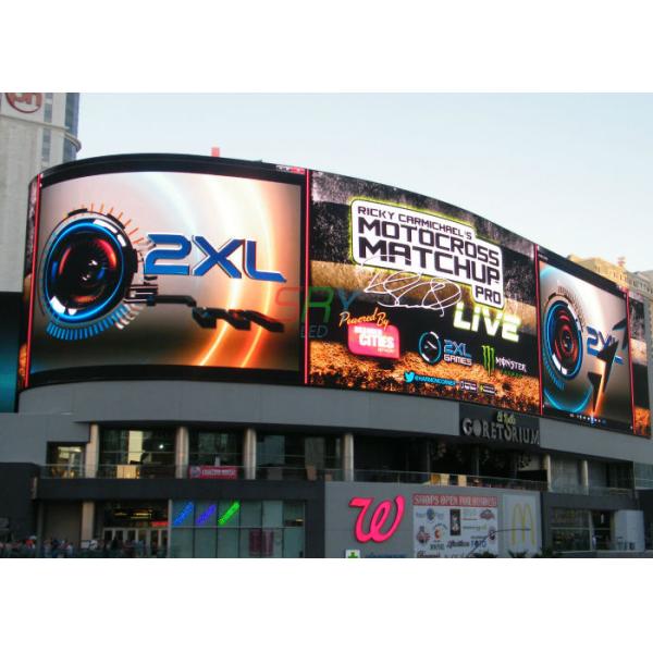 8mm HD Outdoor Full Color LED Display , DIP246 8000nits Curved LED Screen