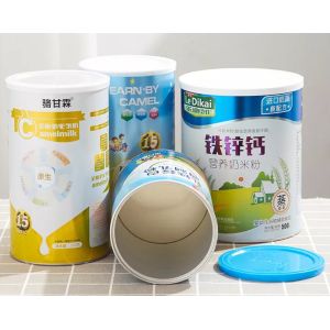 Quality Milk Powder Food Tin Can Paper Packaging With Lid Recycle for sale