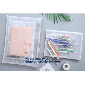 Promotional Custom Printed Pvc Vinyl Transparent Stationery Zip lockk Bags