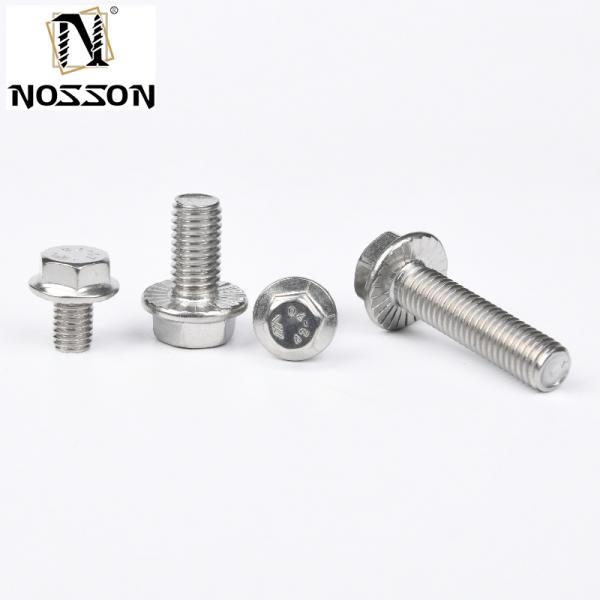 Grade Carriage Bolts Sliver Stainless Steel Hexagon Flange Head Fully Threaded for Fixing and Grade A2-70/A4-80/304/316