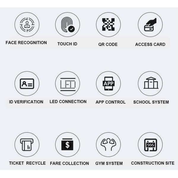 Fingerprint Access Control 304 Stainless Steel Turnstile Full Height