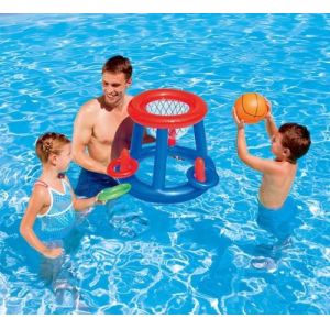 Water Basketball Inflatable Hoop Pool Float Swim Ring Children Toy Fun Game Play