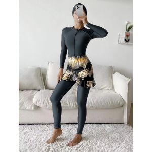 Slim Beach Muslim Swimsuit Ladies Modest Swimwear Muslim Belly Covering