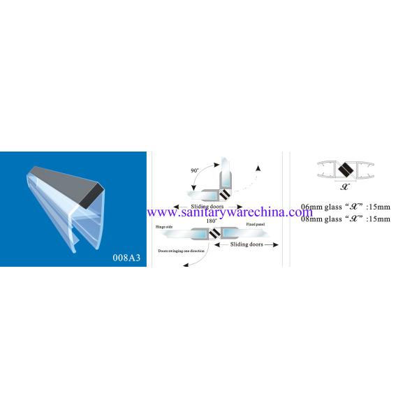 Sealing Strips/waterproof magnetic strips/shower door seals/PVC Magnetic Seal 008A3