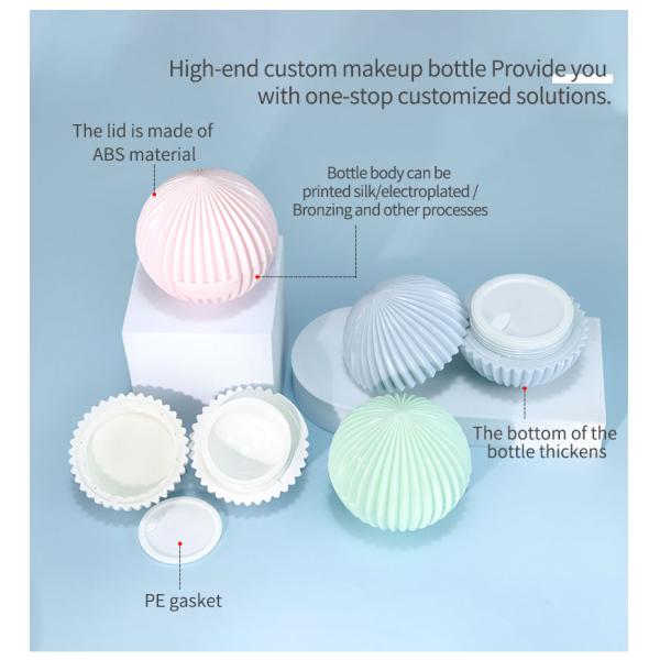 ABS Screw Cap 20g 30g 50g Cosmetic Screen Printing Spherical Cream Bottle Packaging for Cosmetic Packaging Containers