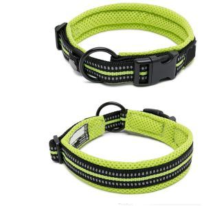 Eco Friendly Soft Nylon Dog Collar , Breathable Mesh Padded Dog Collars