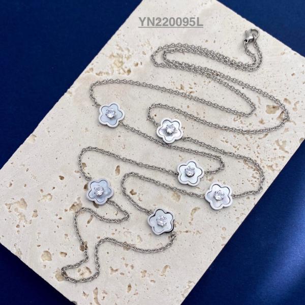 Buy 6pc Plum Rhinestone Long Neck Chain at wholesale prices
