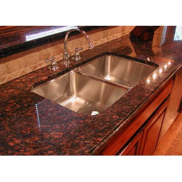 Buy Modern Brown Granite Slab Countertops Kitchen Cabinet Full Bullnose Edging at wholesale prices