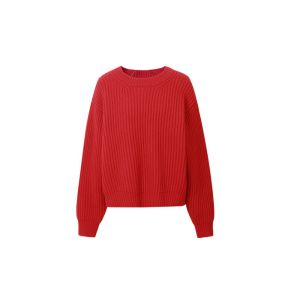 Lady Joyous Chinese Red Crew Neck Winter Jumper