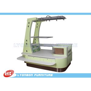 Green MDF Wooden Mobile Kiosk Display