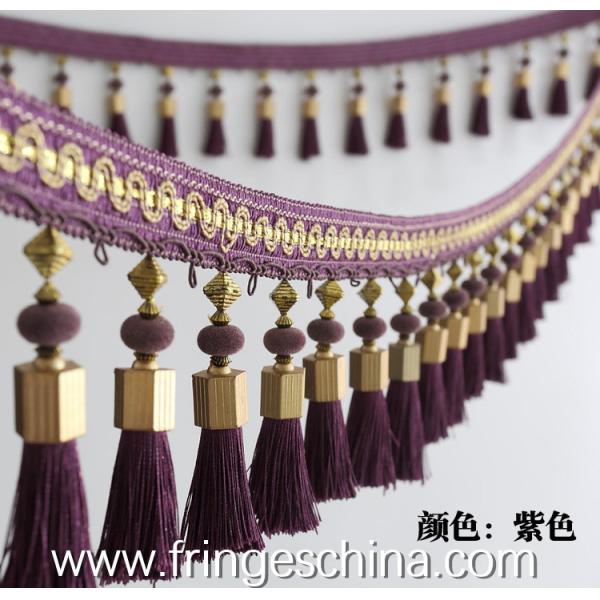 Handmade fashionable chain beads lace tassels fringes for curtain/sofa/pillow/stage decoration