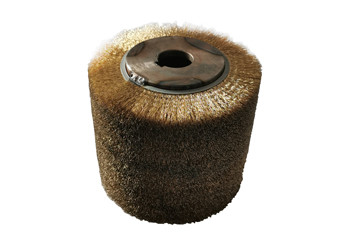Buy Brass Copper Wire Crimped Rotating Cylindrical Roller Brush at wholesale prices