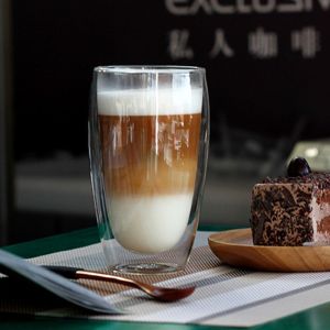 450ml 650ml Personalized Glass Cup Clear Double Wall Glass Mug