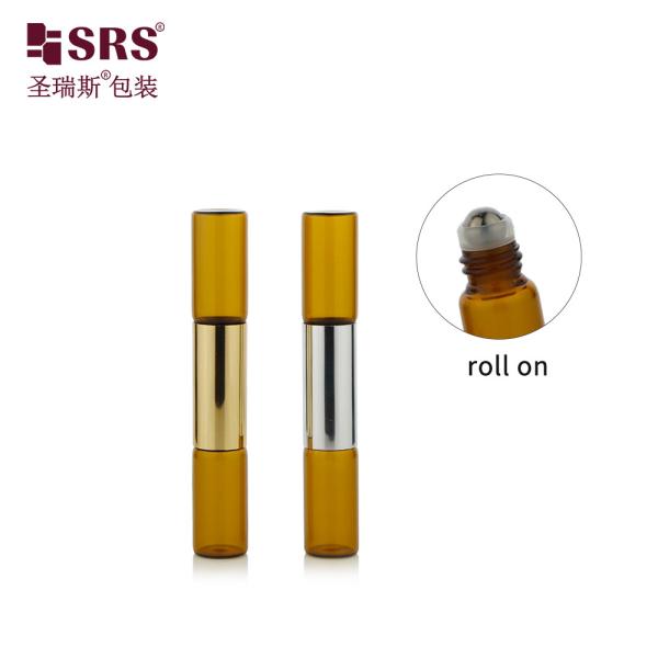SGB2-3ml+3ml Clear Round Bottom Tube Vial Glass Roll On Nail Oil Bottle Packaging Wholesale