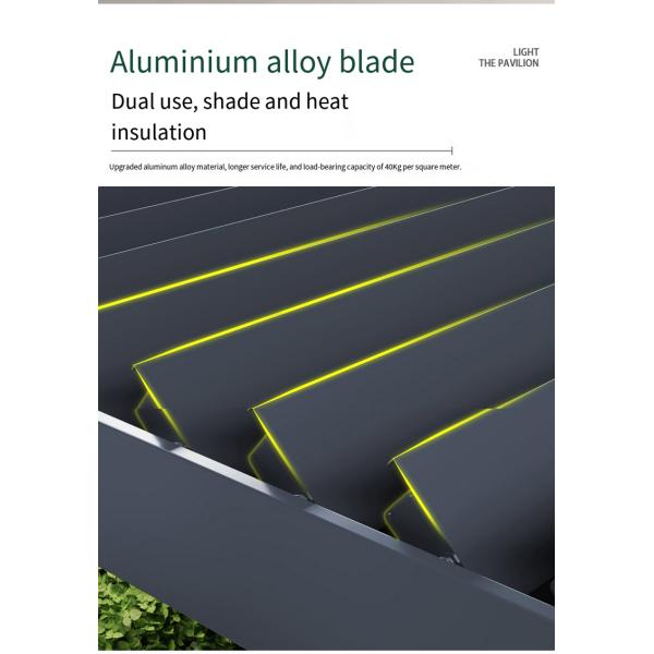 Aluminum Alloy Electric Louver Turning Pavilion Outdoor Pavilion With Stylish Courtyard Shade Design