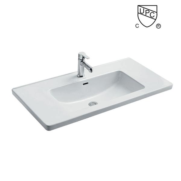 UPC Bathroom Vanity Wash Basin Ceramic Tabletop For Hotel Toilet
