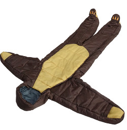 Brown Yellow Lightweight 0 Degree Down Wearable Sleeping Bag Suit