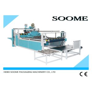 Steel Electric Carton Folding And Gluing Machine 4KW Power With Servo Motor