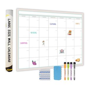 ODM Laminated Dry Erase Posters Removable Wall Mounted Monthly Planner Large