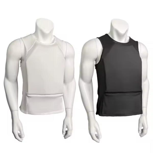Buy IIIA Lightweight Concealed Protective Tactical Vest T-Shirt with PE and Aramid Stretch Polyester Fabric at wholesale prices