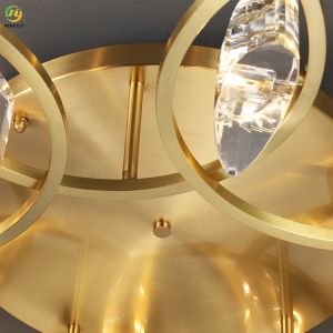 Hotel Home Crystal LED Ceiling Light Customized Luxury